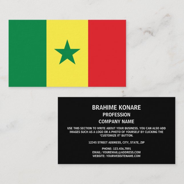 Senegalese Flag, Flag of Senegal Business Card (Front/Back)