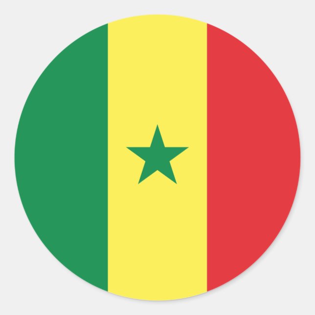 Senegalese Flag, Flag of Senegal Classic Round Sticker (Front)