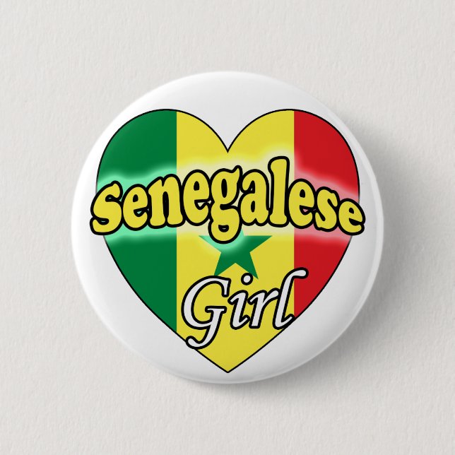 Senegalese Girl 2 Inch Round Button (Front)