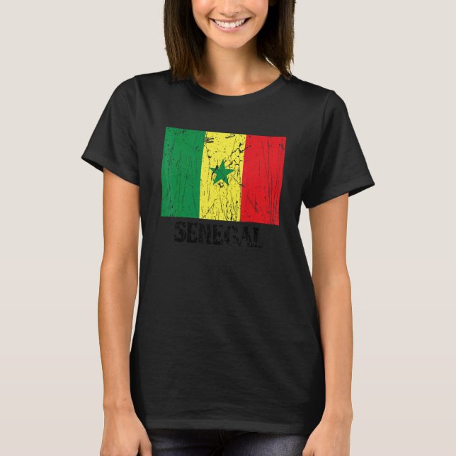 Senegalese Senegal Flag Pride Senegalese Flag T-Shirt (Front)
