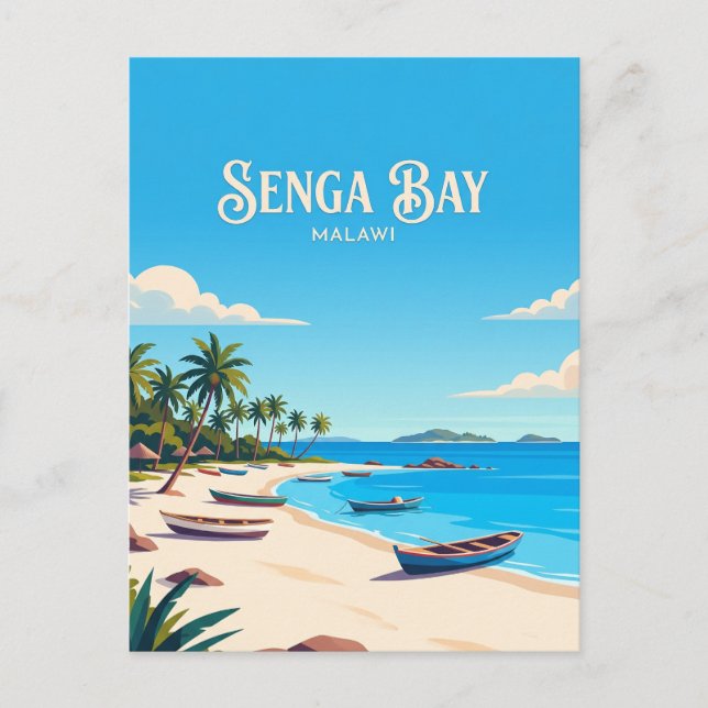 Senga Bay Beach Malawi Postcard (Front)