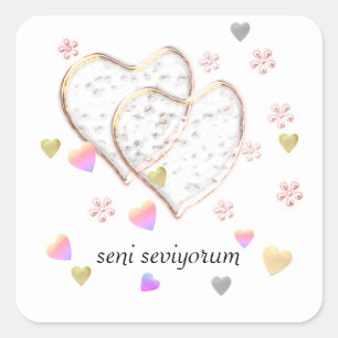 seni seviyorum  ,personalized square sticker