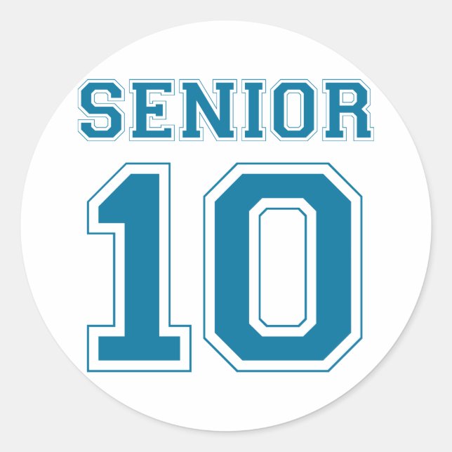 Senior 2010 - Blue Classic Round Sticker (Front)