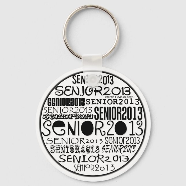 Senior 2013 Round Keychain (Black) (Front)