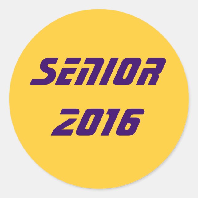 Senior 2016 classic round sticker (Front)