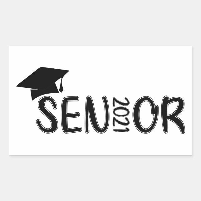Senior 2021 Graduation, Class of 2021, Senior 2021 Sticker (Front)