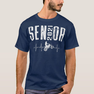 Senior 2021 Motocross Heartbeat  Dirt Bike Rider T-Shirt