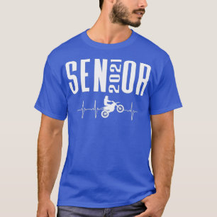 Senior 2021 Motocross Heartbeat  Dirt Bike Rider T-Shirt