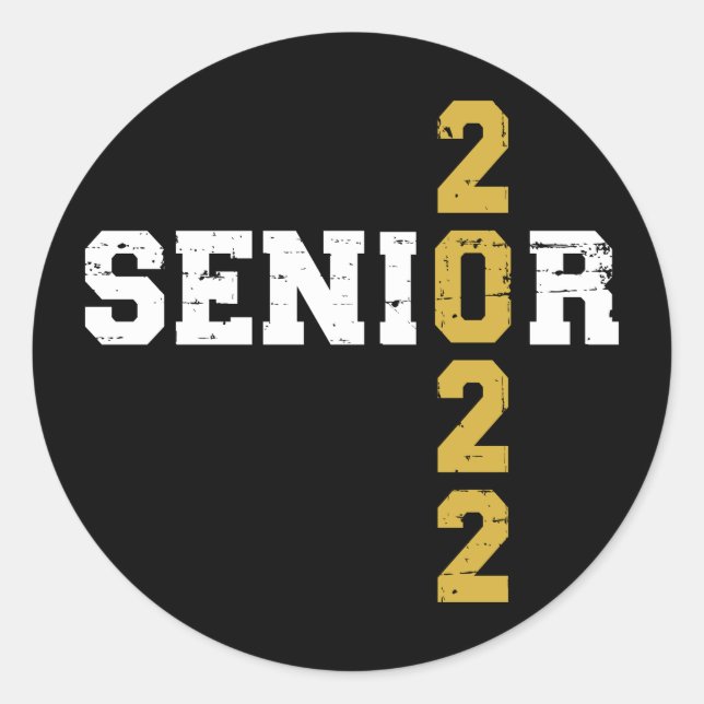 Senior 2022 graduation class classic round sticker (Front)