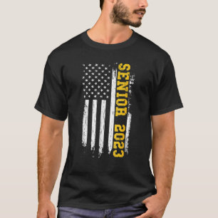 Senior 2023 American Flag  USA Graduation Class Of T-Shirt