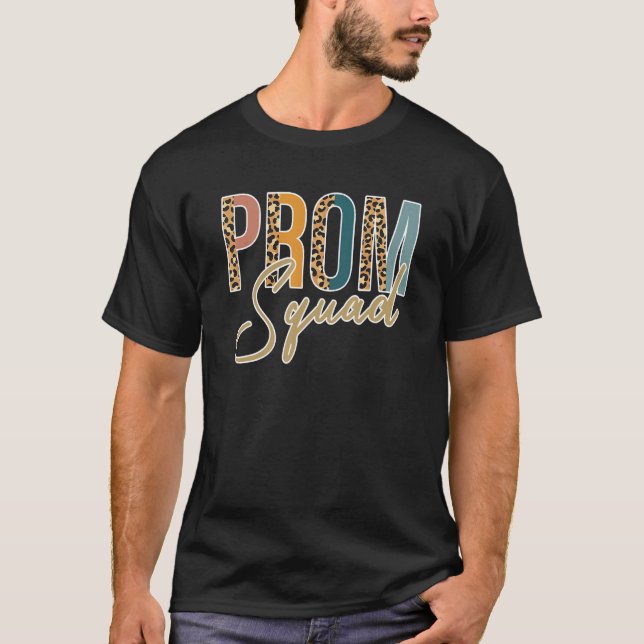 Senior 2023 Prom Squad Leopard Graduation Class Of T-Shirt (Front)