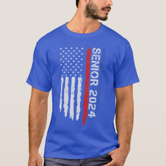 Senior 2024 American Flag Graduation Class Of 2024 T-Shirt
