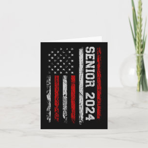 Senior 2024 American Flag Usa Graduation Class Of  Card