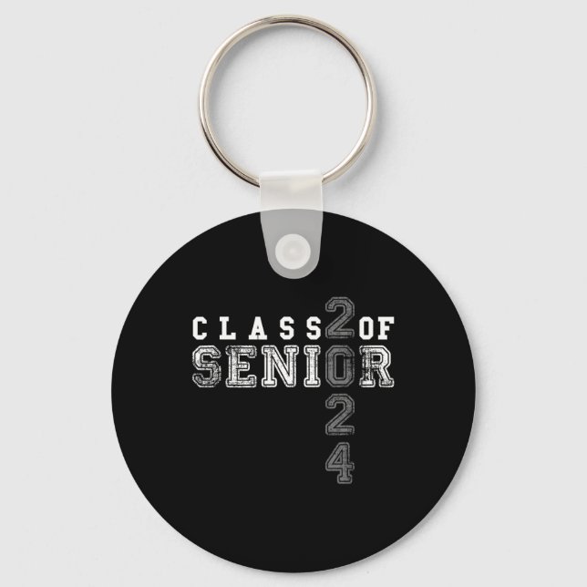 Senior 2024 Class Of 2024 Graduation  Keychain (Front)