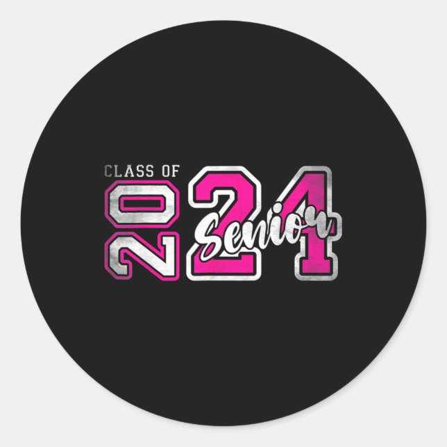 Senior 2024 Class Of 2024 Seniors Graduation 2024  Classic Round Sticker (Front)