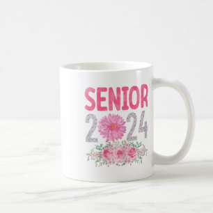 Senior 2024 Flower Graduation Class Of 2024 Women Coffee Mug