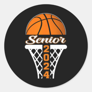 Senior 2024 Graduate Class 2024 Basketball Graduat Classic Round Sticker