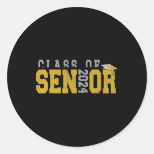 Senior 2024 Graduation Class Of 2024 1 Classic Round Sticker