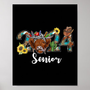 Senior 2024 Highland Cow Western Graduation Class Poster