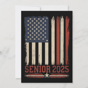 Senior 2025 American Flag USA Graduation Class Of Invitation