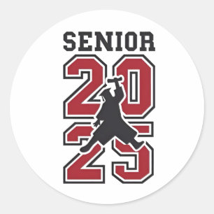 Senior 2025 Basketball Graduate Sport Classic Round Sticker