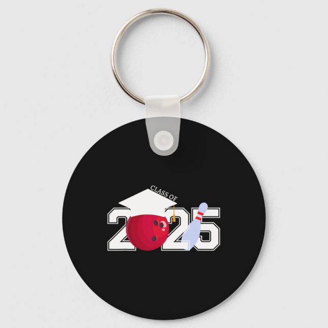 Senior 2025 Bowling Player Cl Of 2025 Graduation S Keychain (Front)