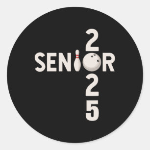 Senior 2025 Bowling Player Graduating Cl Of 2025  Classic Round Sticker