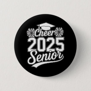 Senior 2025 Cheer Team Mom High School Graduation 2 Inch Round Button