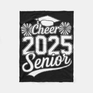 Senior 2025 Cheer Team Mom High School Graduation Fleece Blanket