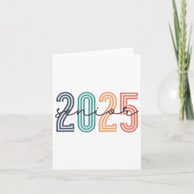 Senior 2025 Cl Of 2025 Ck To School Retro Graduati Card (Front)