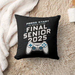 Senior 2025 Class of 2025 Gamer Video Games Throw Pillow