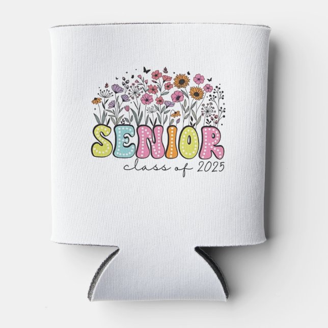 Senior 2025 Class of 2025 Spring Blossom Flowers  Can Cooler (Front)