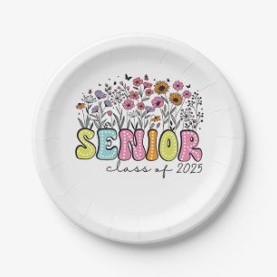 Senior 2025 Class of 2025 Spring Blossom Flowers  Paper Plate
