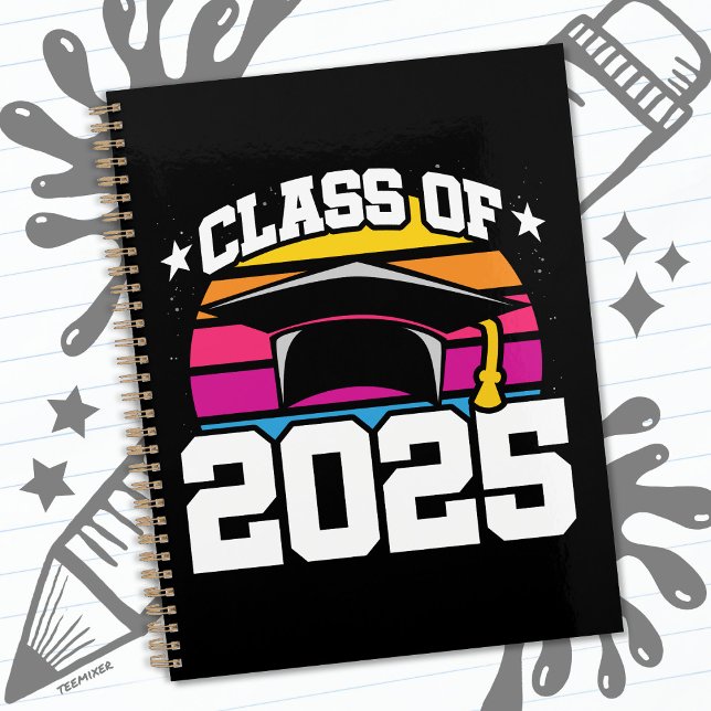 Senior 2025 Classe de 2025 Graduation Retro Sunset (Créateur téléchargé)