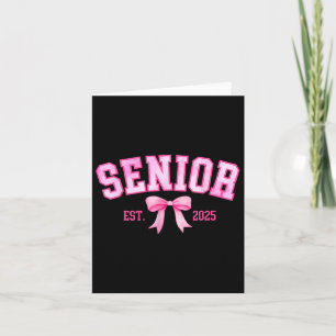 Senior 2025 Coquette Cl Of 2025 Pink Bows Retro  Card