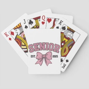 Senior 2025 Coquette Class of 2025 Pink Bows Playing Cards