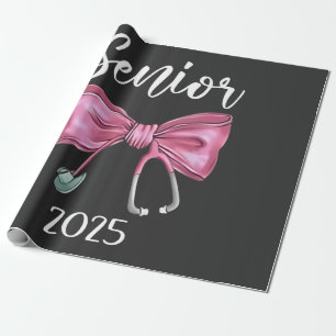 Senior 2025 Coquette Class of 2025 Pink Bows Wrapping Paper