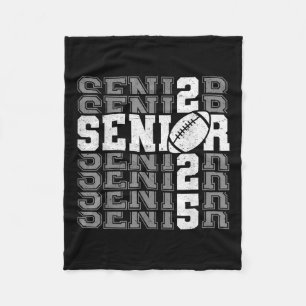 Senior 2025 Football Mom High School Graduation Ou Fleece Blanket
