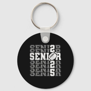 Senior 2025 Football Mom High School Graduation Ou Keychain