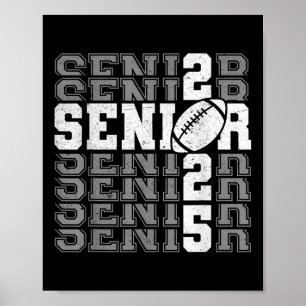 Senior 2025 Football Mom High School Graduation Ou Poster