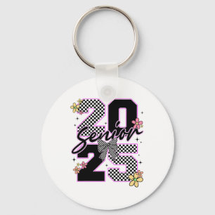 Senior 2025 Graduation Coquette Bow Graduate Women Keychain