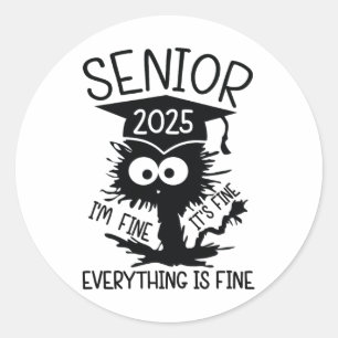 Senior 2025 High School College Graduation Year Cl Classic Round Sticker