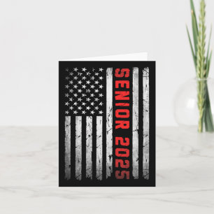 Senior 2025 Patriotic American Flag Graduation Cl  Card