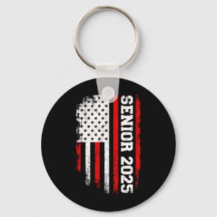 Senior 2025 Us Flag College High School Graduation Keychain