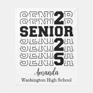 Senior 2025 Velveteen Plush Blanket, Personalized  Fleece Blanket
