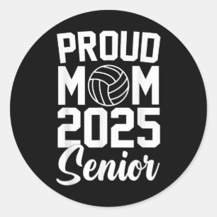 Senior 2025 Volleyball Mom High School Graduation Classic Round Sticker