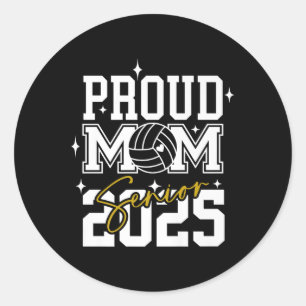 Senior 2025 Volleyball Mom High School Graduation Classic Round Sticker