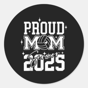 Senior 2025 Volleyball Mom High School Graduation  Classic Round Sticker