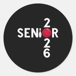 Senior 2026 Bowling Player Cl Of 2026 Graduation S Classic Round Sticker