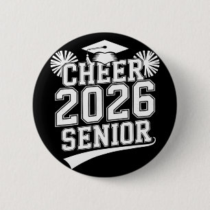 Senior 2026 Cheer Team Mom High School Graduation 2 Inch Round Button